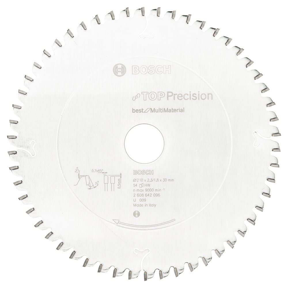 Bosch 2608642096 BSMUB 54 Tooth Top Precision Circular Saw Blade, 0 V, Silver