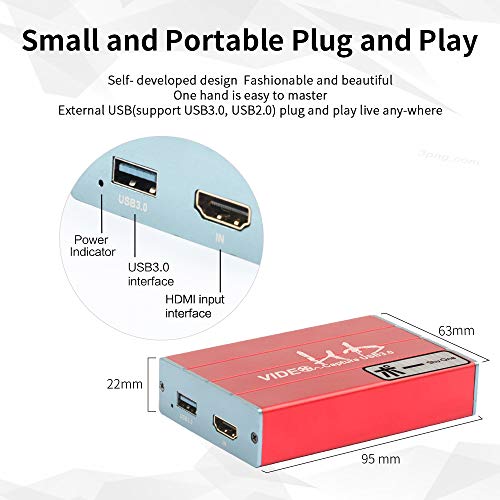 HDMI Game Capture Card, USB 3.0 HDMI Video Capture Dongle,Full HD 1080P HDMI Video Capture for PS3/ PS4 Xbox Wii u Nintendo Switch Support HDCP 1080P Windows 7/8/10 Linux YouTube OBS Twitch