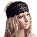 Binmer(TM) Fashion Hairband Gentlewomen Yoga Elastic Hair Band Vintage Cutout Lace Decoration Headband (Black)