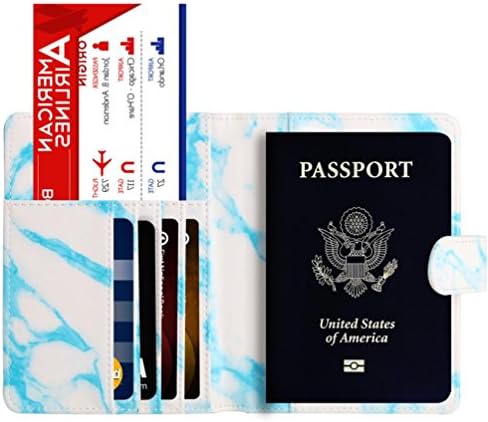 Covermason Passport Holder Wallet Cover,Marble Leather Passport Holder Wallet Cover Case RFID Blocking Travel Wallet,Suitable For Weddings, Parties, Dance Parties, Leisure, Travel, Office (D)