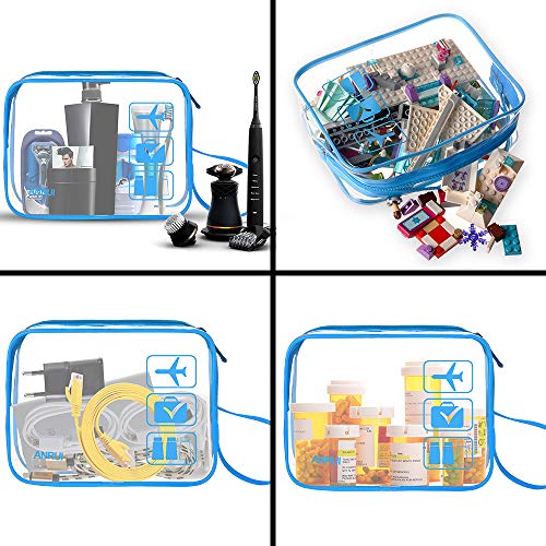 3pcs Clear Toiletry Bag, TSAApproved Clear Travel Toiletry Bag With