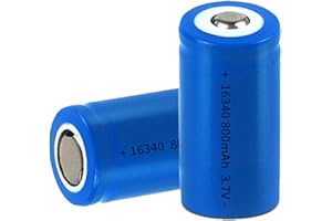 2pcs 3.7V 16340 800mAh Rechargeable Top Large Capacity for,LED,Mini Fans etc.Suitable for LED flashlights Electric Toys and R