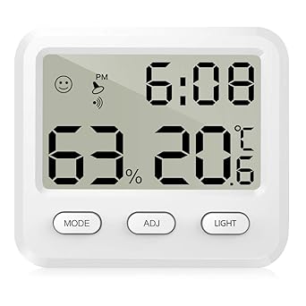 Amazon Co Jp 21最新版 温湿度計 室内 温度計 デジタル 湿度計 大画面 目覚まし時計 快適レベル表示 置き 壁掛け 貼り三用 Ledライト付き マグネット付き 日付き表示 健康管理 乾燥対策 オフィス ベビールーム 部屋 温室適用 日本語説明書付き ホワイト 産業