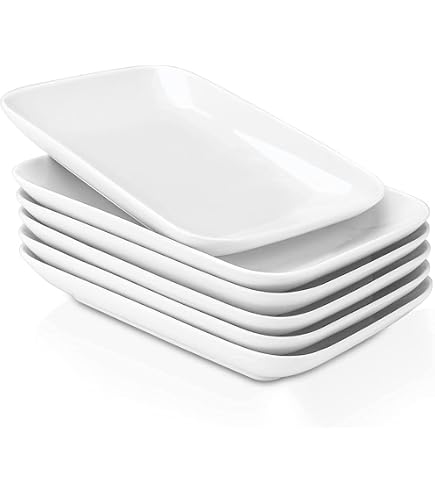 Amazon.com | Foraineam Rectangular Salad Plates, 10 Inch White