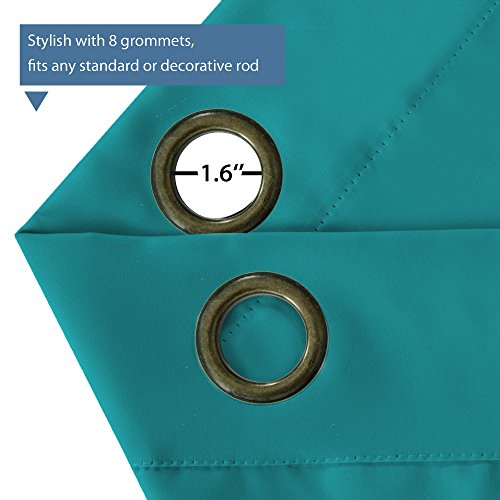 image for Turquoize Blackout Curtains for Bedroom Drapes, Teal Blackout Window C