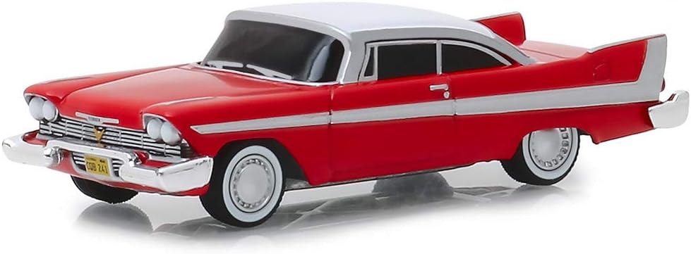 Greenlight 44840B 1/64 1958 Plymouth Fury Red with White Top Evil Version (Blacked Out Windows) Christine (1983) Diecast Model Car - Image 3