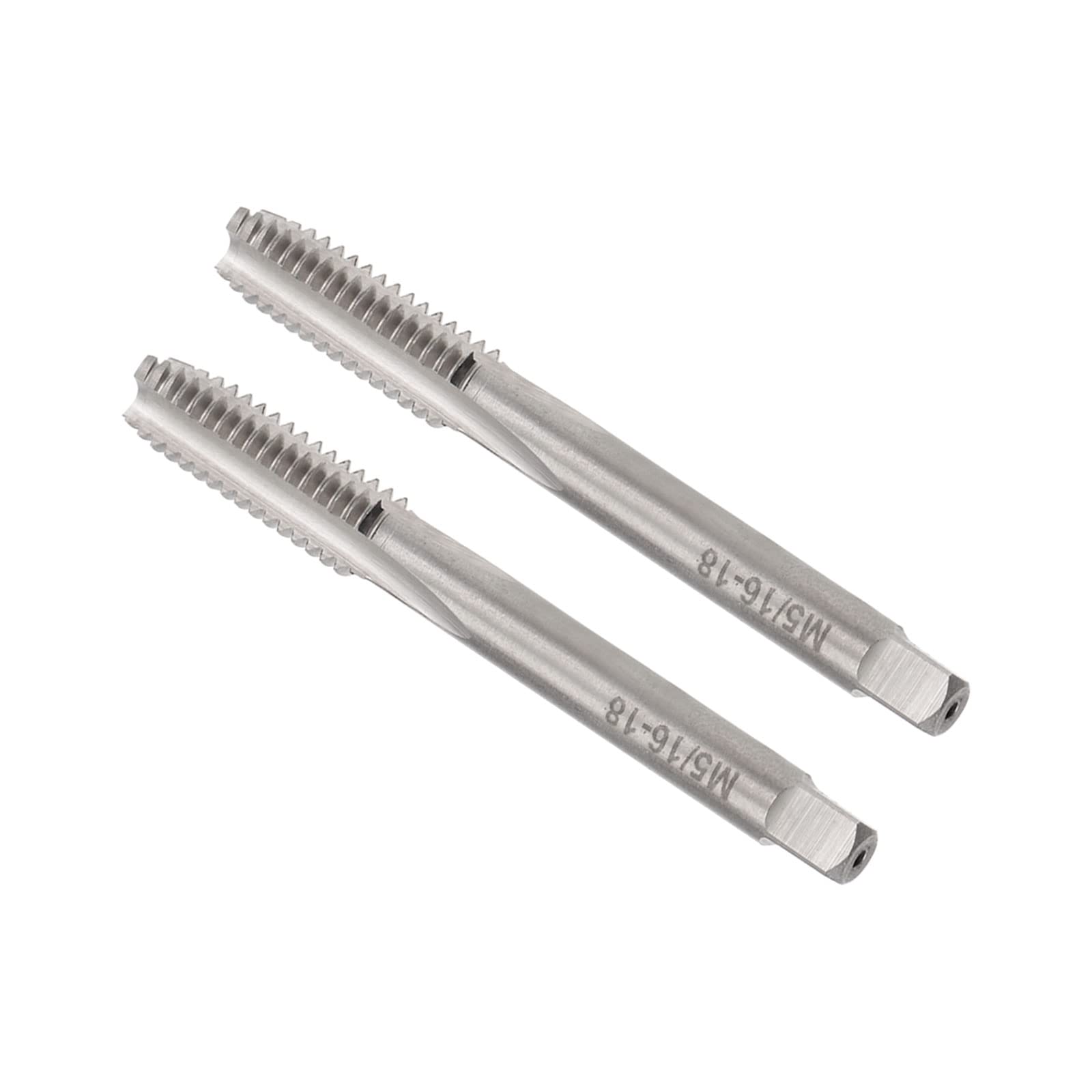 CoCud Thread Milling Taps, 5/16-18 Thread H2, High Speed Steel Machine 3 Straight Flutes Screw Threading Tool - (Applications: for Tapping Drilling Machine), 2-Pieces