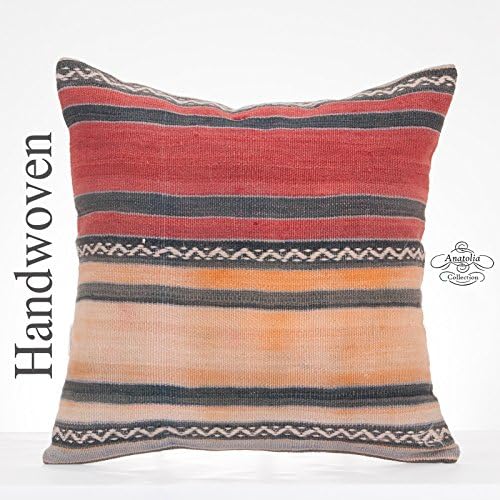 Vintage Kilim Pillow 20x20" Large Ethnic Rug Cushion Cover Turkish Decorative Sofa Couch Floor Throw Pillowcase