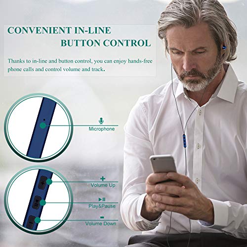 Ear Buds Wired Earphones Earbuds with Remote and Mic 3.5mm in Ear Earbud Headphones with Microphone and Volume Control Stereo Noise Isolating Compatible Android Cell Phones,Samsung,HTC,MP3
