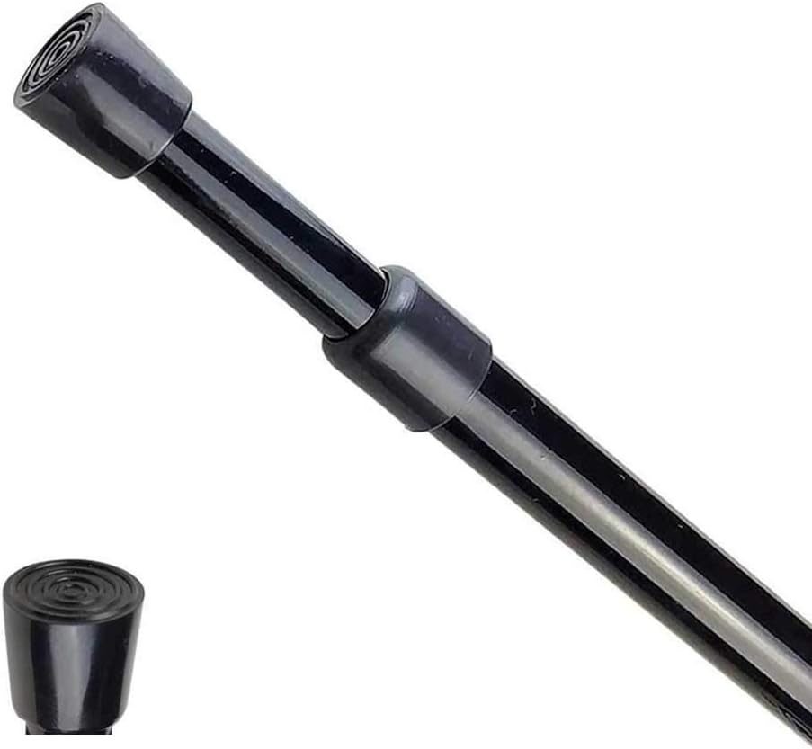 Window Treatment Hardware - Tension Rods 28-43 inches, Adjustable Spring Loaded Expandable Small Curtain Tension Rod for Kitchen, Bathroom, Window,Wardrobe, Utensils Closet and Cabinet - Black