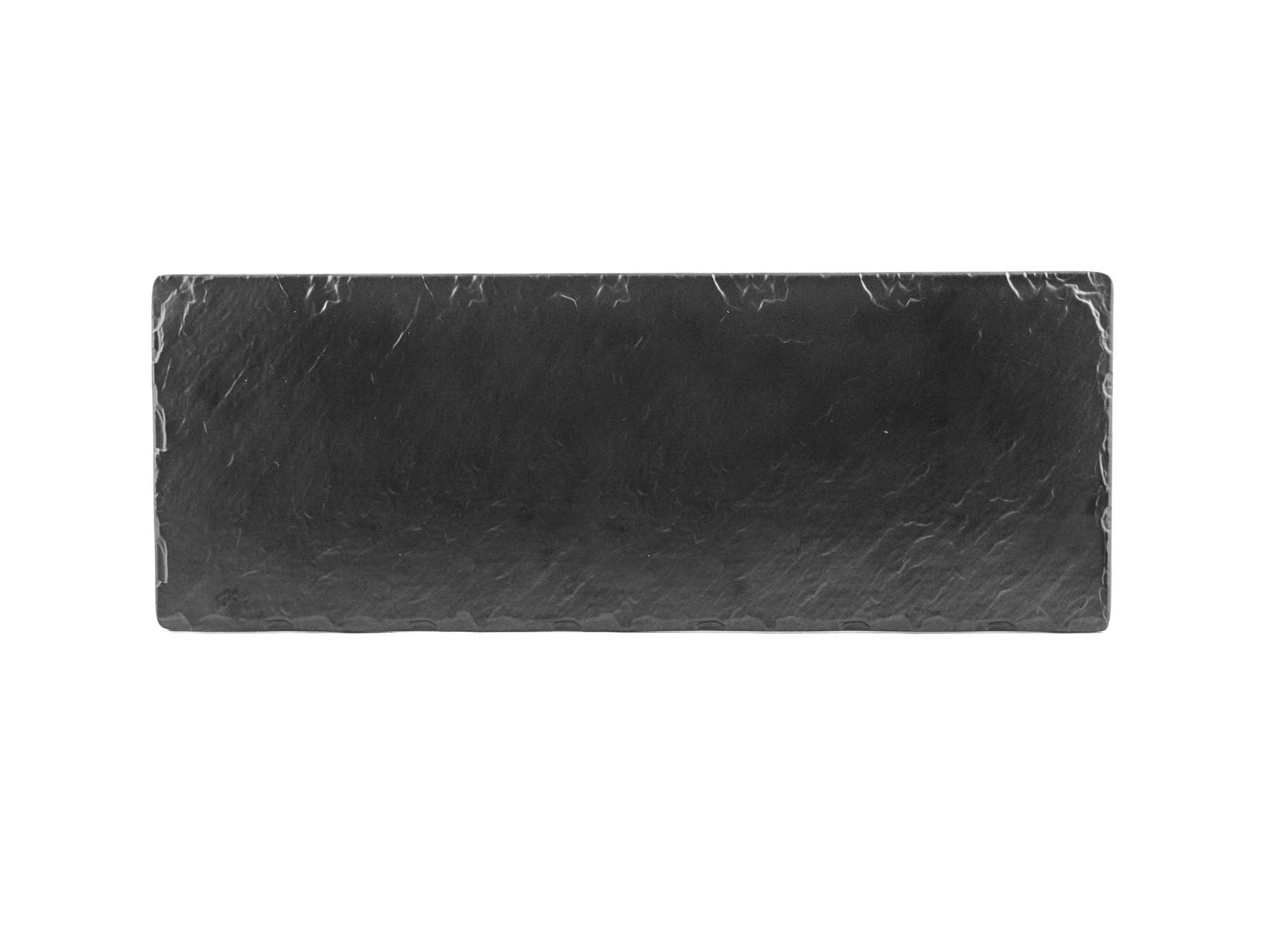 H&H Decorative Slate Plate, Melamine, Black Rectangular Plate 10x31 cm Black