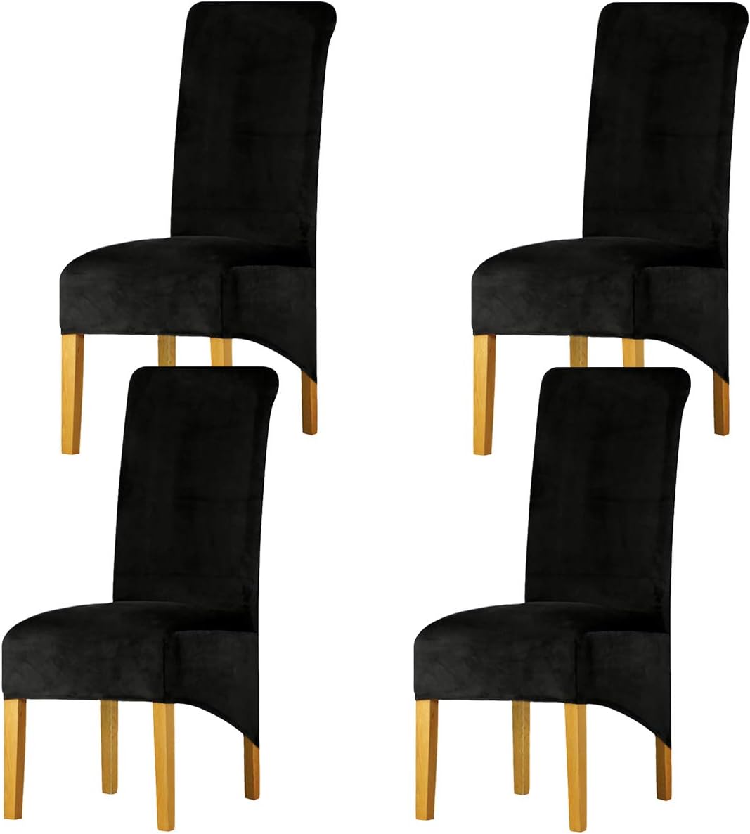LANSHENG Velvet Dining Chair Covers, Stretch High Back Chair Seat Protector Slipcovers