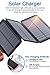 Solar Charger,Soxono Qi Wireless Portable Power Bank 20000mah with 3 Solar Panels Flashlight Dual 5V/2.1A USB Ports Waterproof External Battery Pack Compatible with Smartphones, Tablets, etc