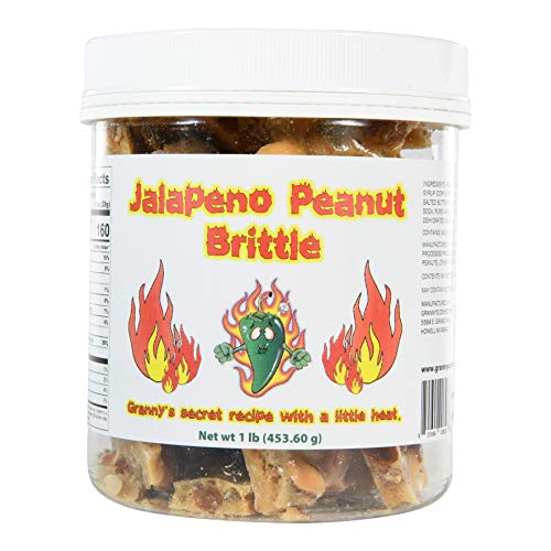 Jalapeno Peanut Brittle. Granny's Famous Recipe With A Little Kick. - One Pound (16 oz) Container