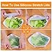 AnNido Reusable Silicone Stretch Lids, 12 Pack to Keeping Food Fresh, Durable and Expandable to Fit Various Sizes for Bowl Covers, Cups, Canned, Pots and Pans in Dishwasher, Microwave and Freezer