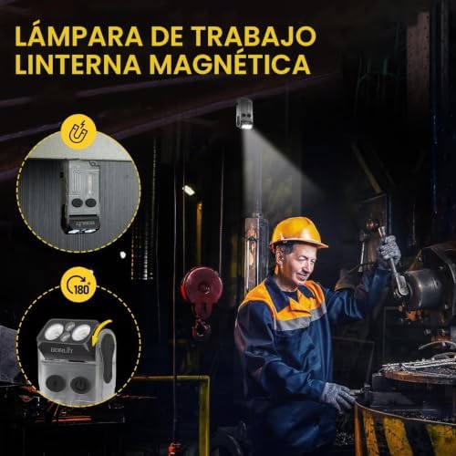 Lanterna Mini V20, Lanterna Rotativa de 180° com Luz UV de 365nm, Alarme de Buzzer de 110dB, 1000 Lúmens Super Brilhantes com 13 modos, Impermeabilizante IP67, para Caminhadas de Campismo (branca)