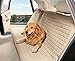 Elegance Linen Quilted Design%100 Waterproof Premium Quality Bench Car Seat Protector Cover (Entire Rear Seat) for Pets - Ties to Stop Slipping Off The Bench, Beige