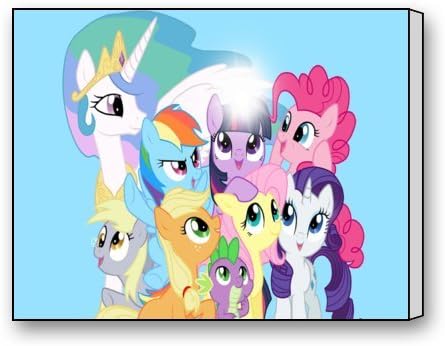 Modern Canvas Print Cartoon My Little Pony On Canvas 14 "x 11" Inch, Canvas Wall Art Decor Home Office Artwork - Stretched and Framed Ready to Hang