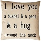 I Love You A Bushel And A Peck Personalized 18x18 Inch Square Cotton Blend Linen Throw Pillow Case Decor Cushion Covers Beige