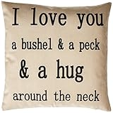 I Love You A Bushel And A Peck Personalized 18x18 Inch Square Cotton Blend Linen Throw Pillow Case Decor Cushion Covers Beige review