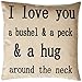 Generic I Love You a Bushel and a Peck Personalized Cotton Blend Linen Throw Pillow Cushion Covers, Beige, 18