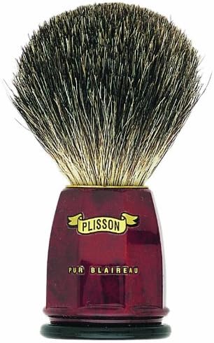 Plissons 5533 Shaving Brush - Size 12 - Walnut Burr Handle with Grey Bristles