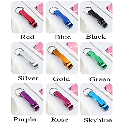 50 Bottle Opener Keychain Bulk for Men Women Multicolor Aluminum Key