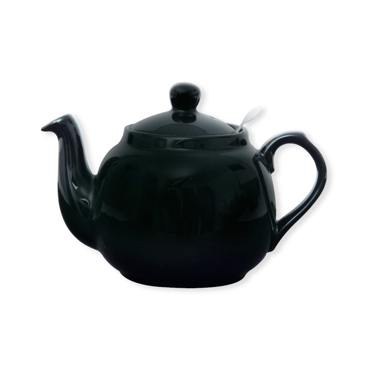London Pottery 73285 Farmhouse Loose Leaf Teapot with Infuser, Ceramic, Gloss Black, 4 Cup (1.2 Litre)