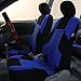 FH-FB071115 Complete Set Travel Master Seat Covers Airbag Ready & Rear Split, Blue/ Black- Fit Most Car, Truck, Suv, or Van