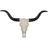 Ebros Gift Texas Longhorn Steer Cattle Cow Skull Wall Mounted Hanging Plaque Figurine 21