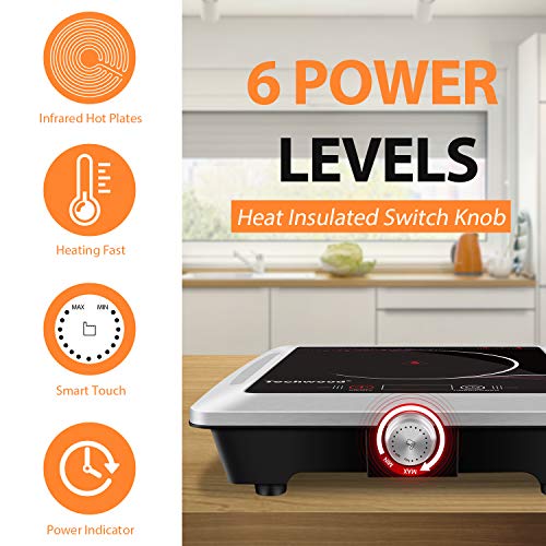 Techwood Hot Plate Electric Stove Single Burner Countertop Infrared