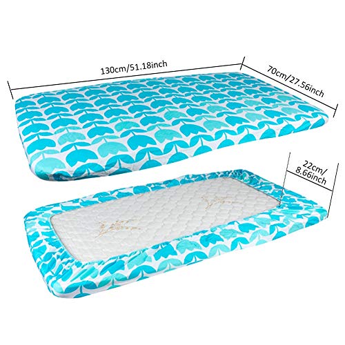 Lannmart Bedding Sheets Supplies Cotton Jersey Knit Crib Fitted Sheet Bed Cover Urinal Pad Waterproof Sheet Changing Mat - Thumbnail 2