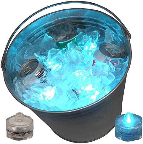 12 LED Ice Bucket Submersible Lights Glow Celebration New Year’s Eve Party Teal