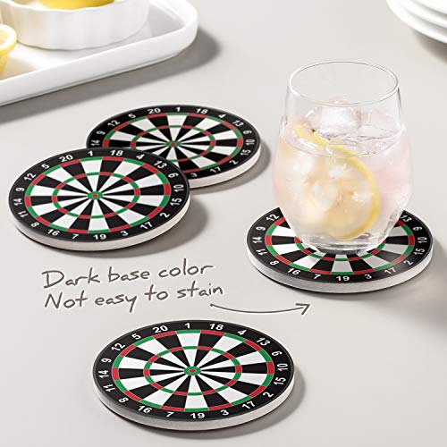 image for Lifver 6-Piece Absorbent Stone Coaster Set with Cork Base,