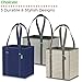 Reusable Grocery Shopping Box Bags (3 Pack - Heron). Large, Premium Quality Heavy Duty Tote Bag Set with Extra Long Handles & Reinforced Bottom. Foldable, Collapsible, Durable and Eco Friendly