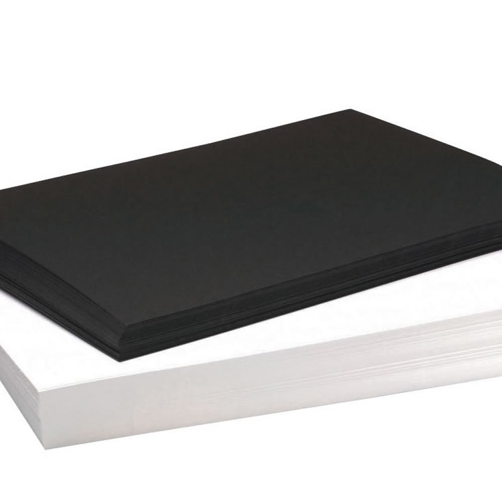 A4 Recycled Black & White Coloured Card 270gsm and 220gsm Pack of 100 Sheets by BCreative®