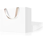 suituts 12 Pcs White Gift Bags with Ribbon Handles 16x6x12 Inches Extra Large White Shopping Bags Bulk for Father's Day, Wedding, Birthday, Party, Retail