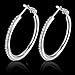 Hoop Earrings, Cubic Zirconia White Gold plated Hoop Earrings For Womens, Rhinestone Girls Earings