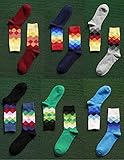 Deer Mum Men's Fashionable Colorful Soft Cotton Socks (5 Pack)