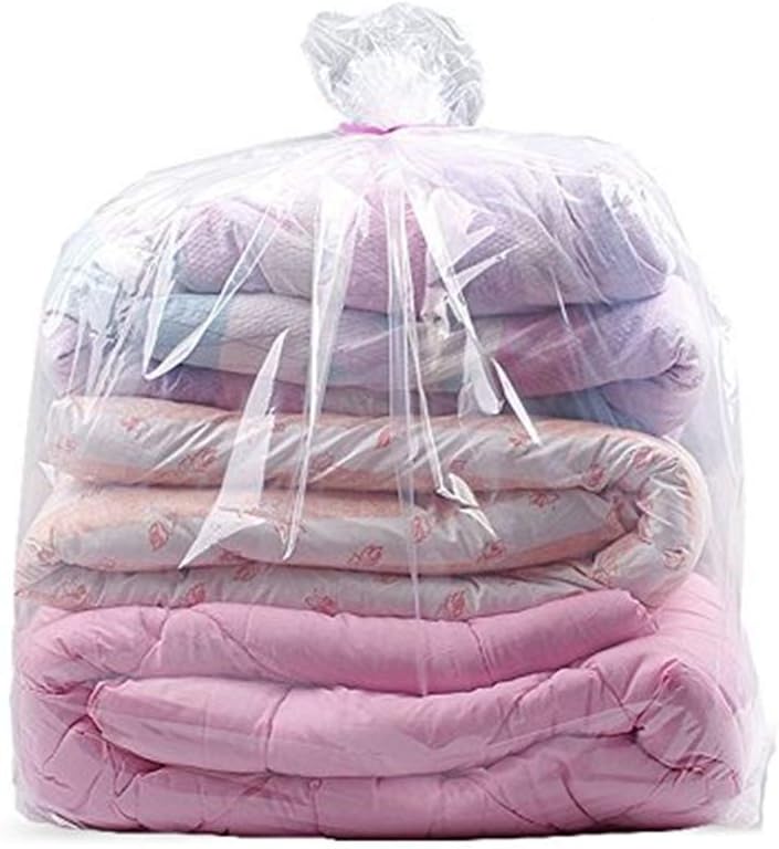 Sarira C 32x39 Inches Comforter Storage Bags Dustproof Moistureproof Jumbo Plastic Storage Bags for Comforter Blanket Clothes and Big Plush Toys Set of 10