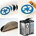 Recycle and Trash Logo Stickers 4 Pack - 4in Circle - for Metal or Plastic Garbage cans, and Bins - Indoor & Outdoor - Laminated and UV Protected Premium Decal (Blue, Small)