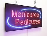 Manicures Pedicures Sign, Super Bright High Quality LED Open Sign, Store Sign, Business Sign, Windows Sign