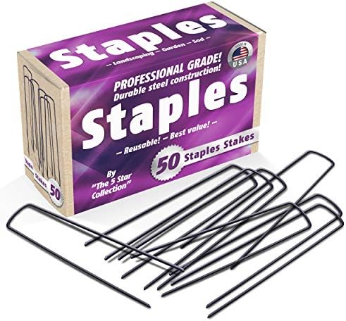 50 6-Inch Garden Landscape Staples Stakes Pins