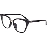 BEISON Womens Cat Eye Mod Fashion Eyeglasses Frame Clear Lens