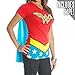 DC Comics Wonder Woman Glitter Juniors Red V-neck Cape Tee (Small)