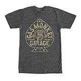 Fast N' Loud Gas Monkey Garage Aces High Official Licensed Men's T-Shirt, Charcoal Grey (xx-large)