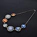 Moon Necklace Double-sided Planet Handmade Sun Moon Necklace Statement Space Necklace for women (Anti-gold Necklace 1)