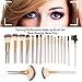 City View 18 Pieces Makeup Brushes Set Professional Wood Handle Premium Synthetic Kabuki Foundation Blending Blush Concealer Eye Face Liquid Powder Cream Cosmetics Brushes Kit with Brush Washing Egg