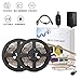 BINZET 32.8ft LED Strip Light Kit, Led Strip SMD2835 Dimmable 600LEDs Flexible LED Light Strip with DC12V 3A UL Listed Power Supply&Brightness Controller for Under Cabinet Mirror Indoor(Blue Light)