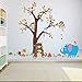 ElecMotive Forest Animal Elephant Monkey Owls Bear Tortoise Koala Tree Nursery Wall Stickers Wall Murals DIY Posters Vinyl Removable Art Wall Decals for Kids Girls Room Decoration (Bear Under Tree)